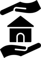 huis verzekering glyph icon vector