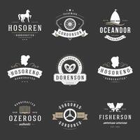 wijnoogst logos ontwerp Sjablonen set. ontwerp elementen, logo elementen vector