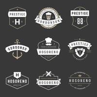 wijnoogst logos ontwerp Sjablonen set. vector