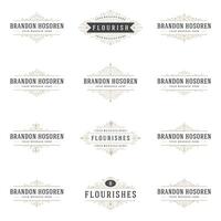 retro wijnoogst insignes of logotypes reeks ontwerp elementen vector