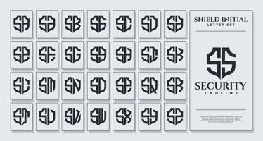 reeks van meetkundig schild brief s ss logo ontwerp vector