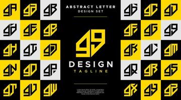 bedrijf abstract kleine letters brief g gg logo, aantal 9 99 ontwerp reeks vector