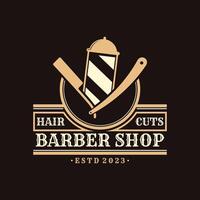 kapper winkel logo sjabloon. logo voor kapper winkel en Mannen salon. vector