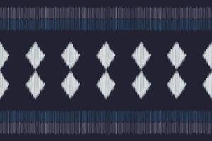 traditioneel etnisch ikat motief kleding stof patroon meetkundig stijl.afrikaans ikat borduurwerk etnisch oosters patroon blauw achtergrond behang. abstract, illustratie.textuur,frame,decoratie. vector