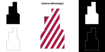 quitman district, Mississippi schets kaart reeks vector