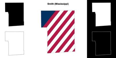 Smith district, Mississippi schets kaart reeks vector