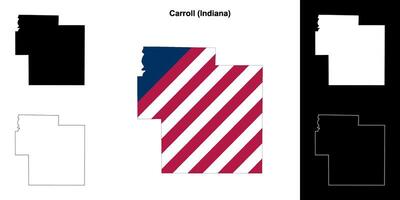 carroll district, Indiana schets kaart reeks vector