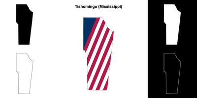 Tishomingo district, Mississippi schets kaart reeks vector