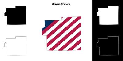 morgan district, Indiana schets kaart reeks vector