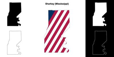 haai district, Mississippi schets kaart reeks vector