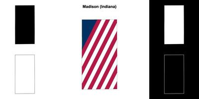 Madison district, Indiana schets kaart reeks vector