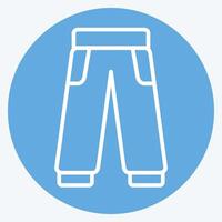 icoon broek. verwant naar tennis sport- symbool. blauw ogen stijl. gemakkelijk ontwerp illustratie vector