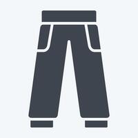 icoon broek. verwant naar tennis sport- symbool. glyph stijl. gemakkelijk ontwerp illustratie vector