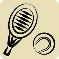 icoon snaar. verwant naar tennis sport- symbool. hand- getrokken stijl. gemakkelijk ontwerp illustratie vector