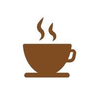 bruin koffie kop en stoom- icoon. cafe en restaurant teken. vector