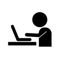 laptop bureau werk silhouet icoon. vector