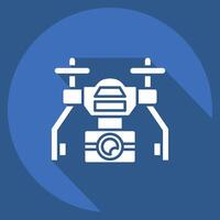 icoon automatisch drone. verwant naar dar symbool. lang schaduw stijl. gemakkelijk ontwerp illustratie vector