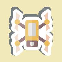 sticker scouting drone. verwant naar dar symbool. gemakkelijk ontwerp illustratie vector