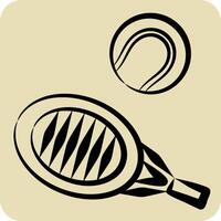 icoon tennis. verwant naar tennis sport- symbool. hand- getrokken stijl. gemakkelijk ontwerp illustratie vector