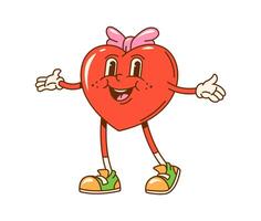 tekenfilm groovy Valentijn meisje hart karakter vector