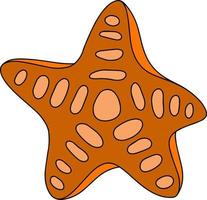 vector geïsoleerde oceaan exotische oranje zeester illustratie. zeeleven ontwerpelement. oceaandier