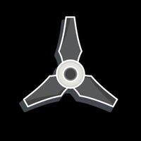 icoon drie messen propeller. verwant naar dar symbool. glanzend stijl. gemakkelijk ontwerp illustratie vector