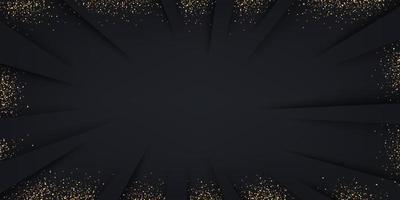 zwarte abstracte papieren achtergrond met gouden deeltjes vector