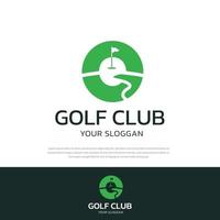 golfbaanontwerp in de vorm van de letter g. premium vector golfsport