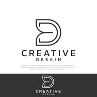 letter d lijn logo. bewegend abstract logo pictogram ontwerp creatief vector teken symbool