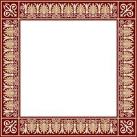 goud en rood plein klassiek Grieks ornament. Europese ornament. grens, kader oude Griekenland, Romeins rijk vector