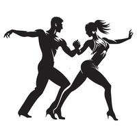 zwart en wit samba bijl dans illustratie vector