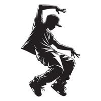 zwart en wit Dougie danser illustratie vector