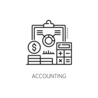 accounting icoon, financieel analyse, begroting, belasting vector