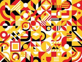 geel, rood en zwart abstract meetkundig patroon vector