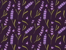 lavendel bloemen, kruid, veel, boeket naadloos patroon. herhaald achtergrond met wilde bloemen. vector