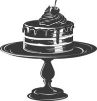 silhouet taart schotel zwart kleur enkel en alleen vol vector