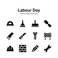 hebben een kijken Bij deze verbazingwekkend arbeid dag pictogrammen set, uniek s vector