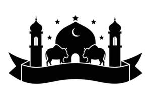 Islamitisch viering eid al adha illustratie aftekenen vector