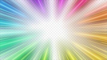 regenboog stralen zoom in beweging effect vector