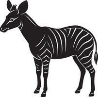 beeld van een zebra Aan een wit achtergrond. kant visie. vector
