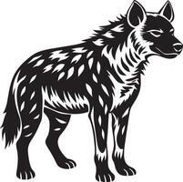 hyena - zwart en wit illustratie - geïsoleerd Aan wit achtergrond vector