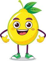 citroen fruit karakter tekenfilm illustratie. citroen fruit mascotte. vector