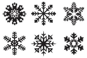 sneeuwvlok winter zwart silhouet vector