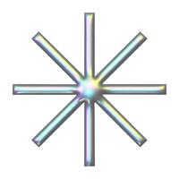 3d metaal holografische y2k element - ster met glanzend chroom effect vector