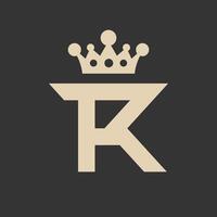 brief r koning logo ontwerp sjabloon vector