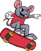 Rat vleet bord tekenfilm mascotte illustratie vector
