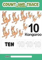 nummer traceren en kleuren schattige kangoeroe voor kinderen vector