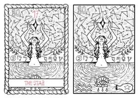 de tarot kaart, hand- getrokken gegraveerde illustratie, mysticus en esoterisch concept vector