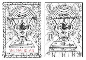 de tarot kaart, hand- getrokken gegraveerde illustratie, mysticus en esoterisch concept vector