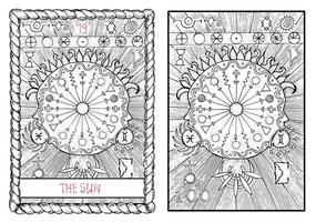 de tarot kaart, hand- getrokken gegraveerde illustratie, mysticus en esoterisch concept vector